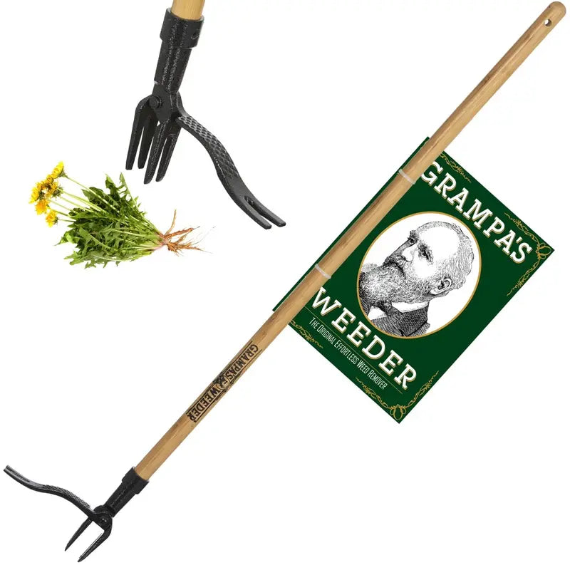 Grampa'S Weeder - the Original Stand up Weed Puller Tool with Long Handle - Made with Real Bamboo & 4-Claw Steel Head Design - Easily Remove Weeds without Bending, Pulling, or Kneeling